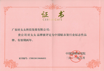 AG尊时凯龙蝉联中国晾衣架行业标志性品牌